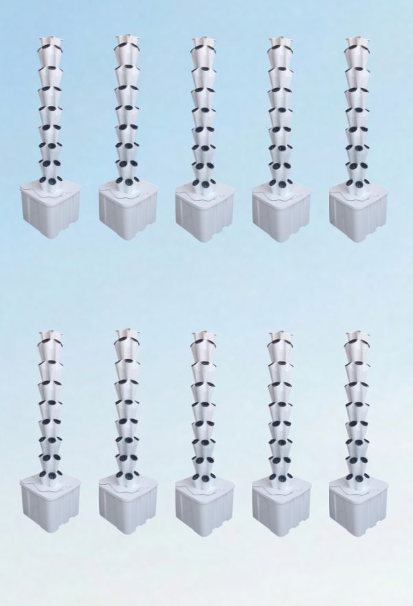 Niro 40 Pro Hydroponic Tower Commercial Setup 10 Towers 10×60L Tanks